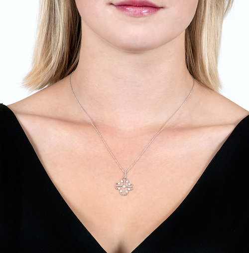 Diamond Lattice Pendant Necklace