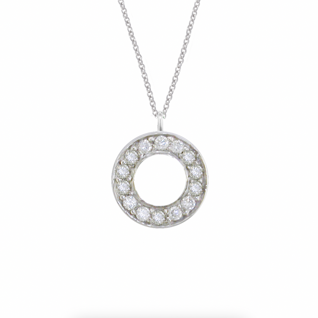 Diamond Meridian Circle Pendant Necklace