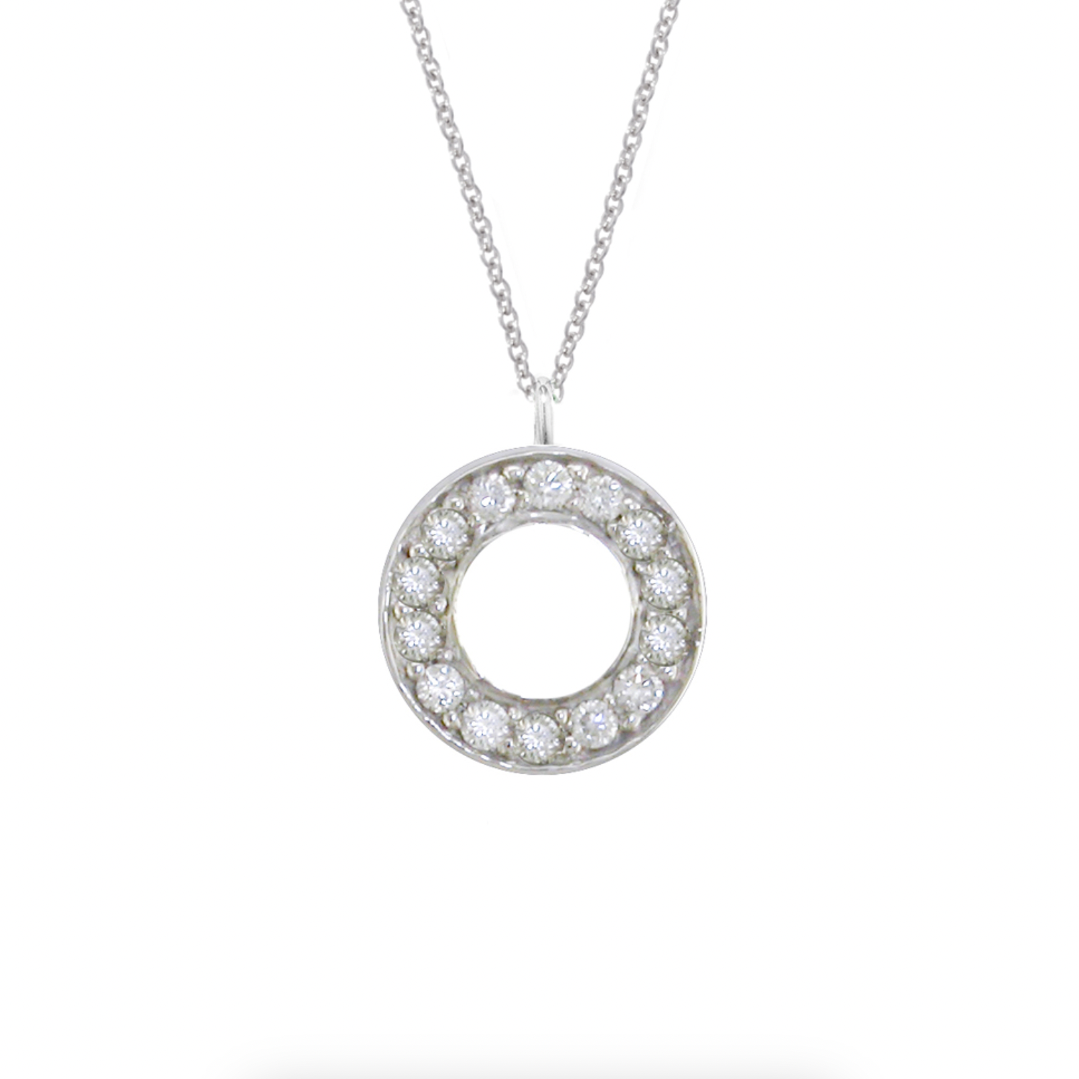 Diamond Meridian Circle Pendant Necklace