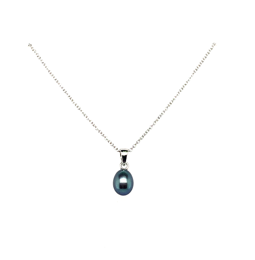 Grey Cultured Freshwater Pearl Pendant Necklace
