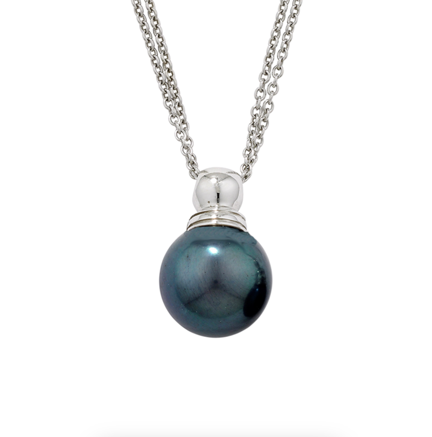 Grey Pearl Ball Pendant Necklace