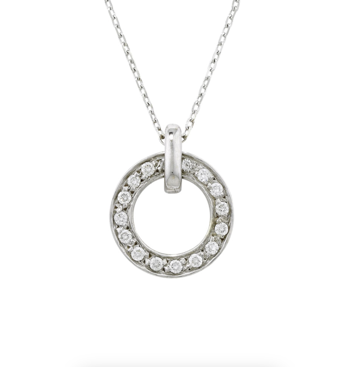 Meridian Circle Diamond Pendant Necklace