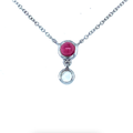 Pink Tourmaline and Moonstone Pendant Necklace
